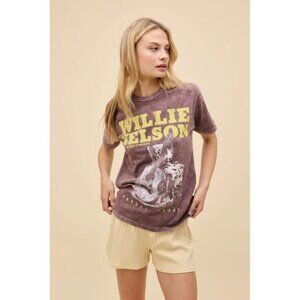 DAYDREAMER Willie Nelson Red Headed Stranger Weekend Tee Brown Size Small NWT